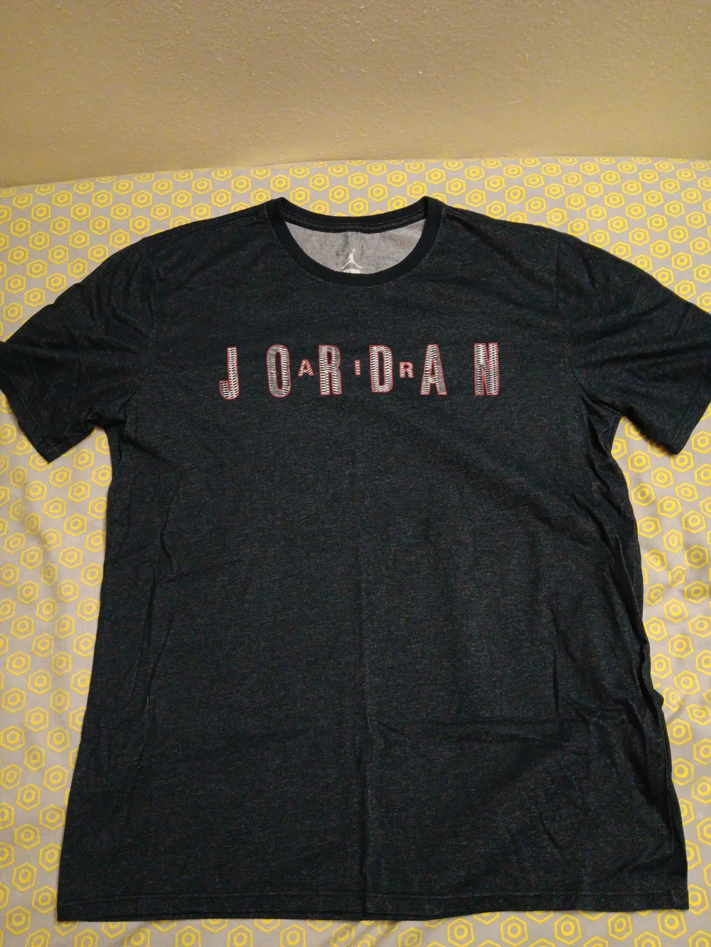Jordan Black Short-Sleeve Tee with Red Accent Lettering